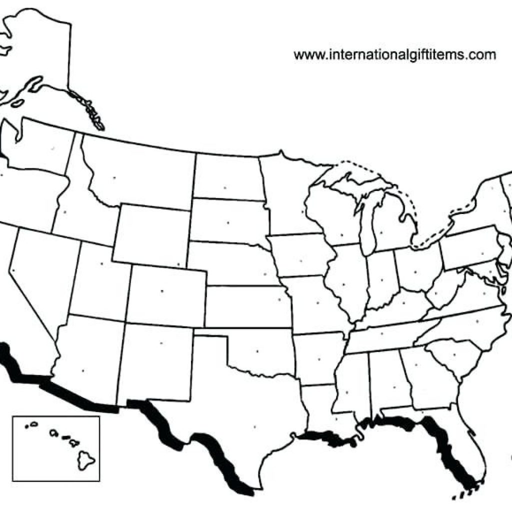 1024x1024 Usa State Map With Names Blank Of States Without Best Hawaiian