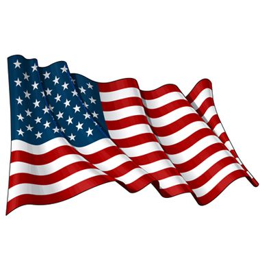 380x400 Illustration Of A Waving American Flag Against White Background