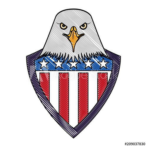 500x500 American Eagle Usa Flag Emblem Vector Illustration Drawing