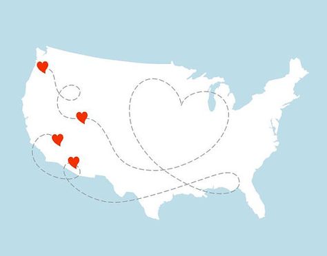 474x372 Custom Map Usa Map With Heart
