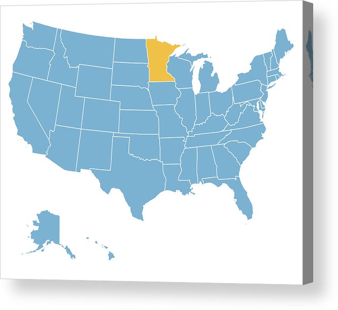 665x610 Usa Map Highlighting State Of Minnesota