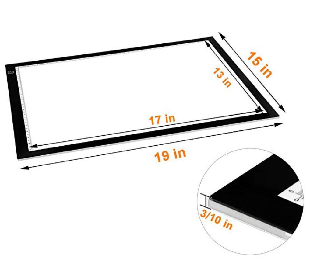 1018x878 Led Tracing Light Box Usb Powered Ultra Thin Inch