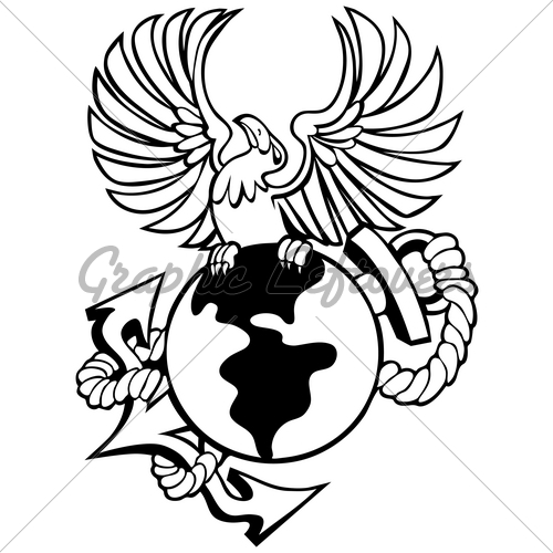 500x500 Eagle Globe Anchor Clipart