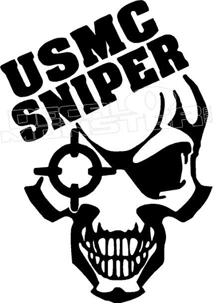 430x608 Usmc Sniper Skeleton Decal Sticker
