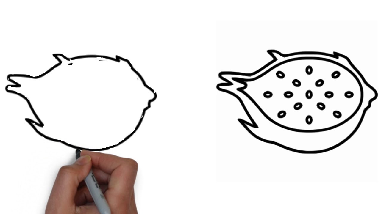 1280x720 How To Draw Dragon Fruit Easy Step