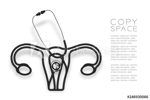 500x334 ovary and uterus shape made from stethoscope cable black color
