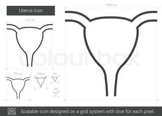 320x230 Uterus Vector Line Icon Isolated On Stock Vector Colourbox