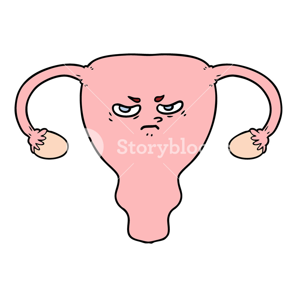 1000x1000 Cartoon Angry Uterus Royalty Free Stock Image