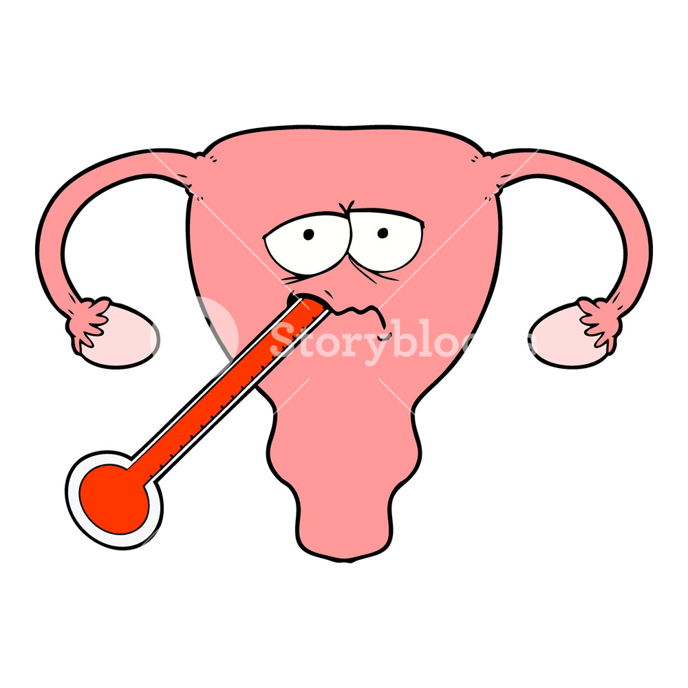 1000x1000 Cartoon Poorly Uterus Royalty Free Stock Image