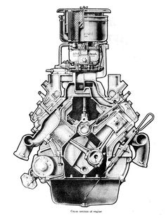 V8 Engine Drawing