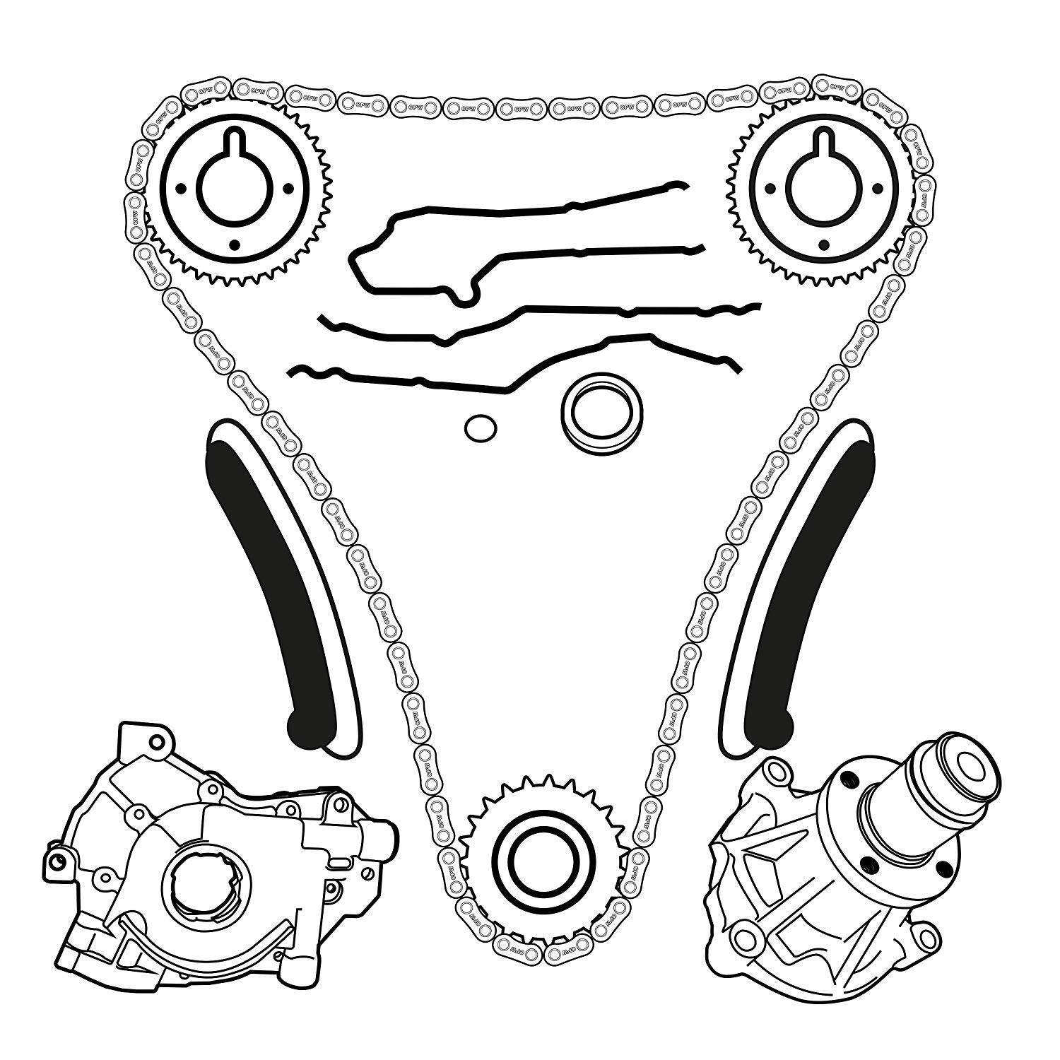 1500x1500 Timing Chain Oil Water Pump Kit Fits Ford
