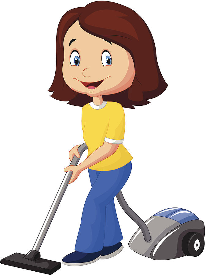 674x900 Mom Cartoon With Vacuum Cleaner