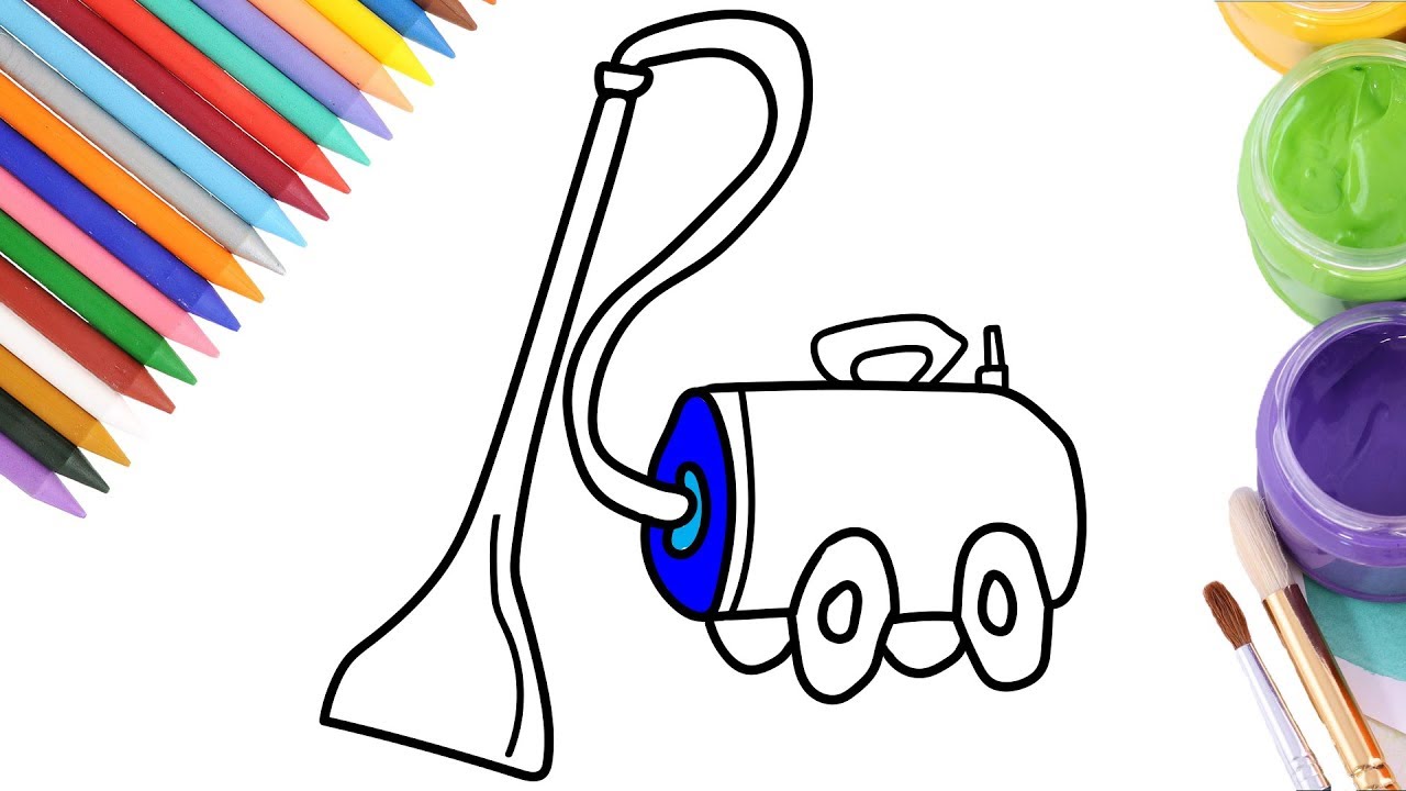 1280x720 Toy Vacuum Cleaner Coloring And Drawing For Kids Coloring Pages