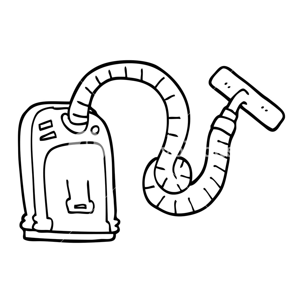 1000x1000 Black And White Cartoon Vacuum Cleaner Royalty Free Stock Image