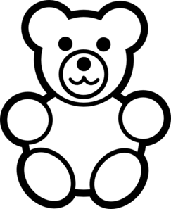 243x297 Circle Teddy Bear Black And White Clip Art