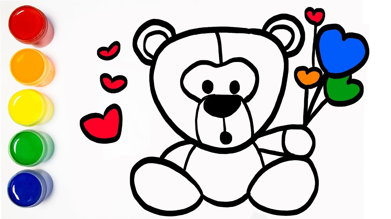 1280x720 Drawing And Painting Valentines Day Bear Drawings For Children