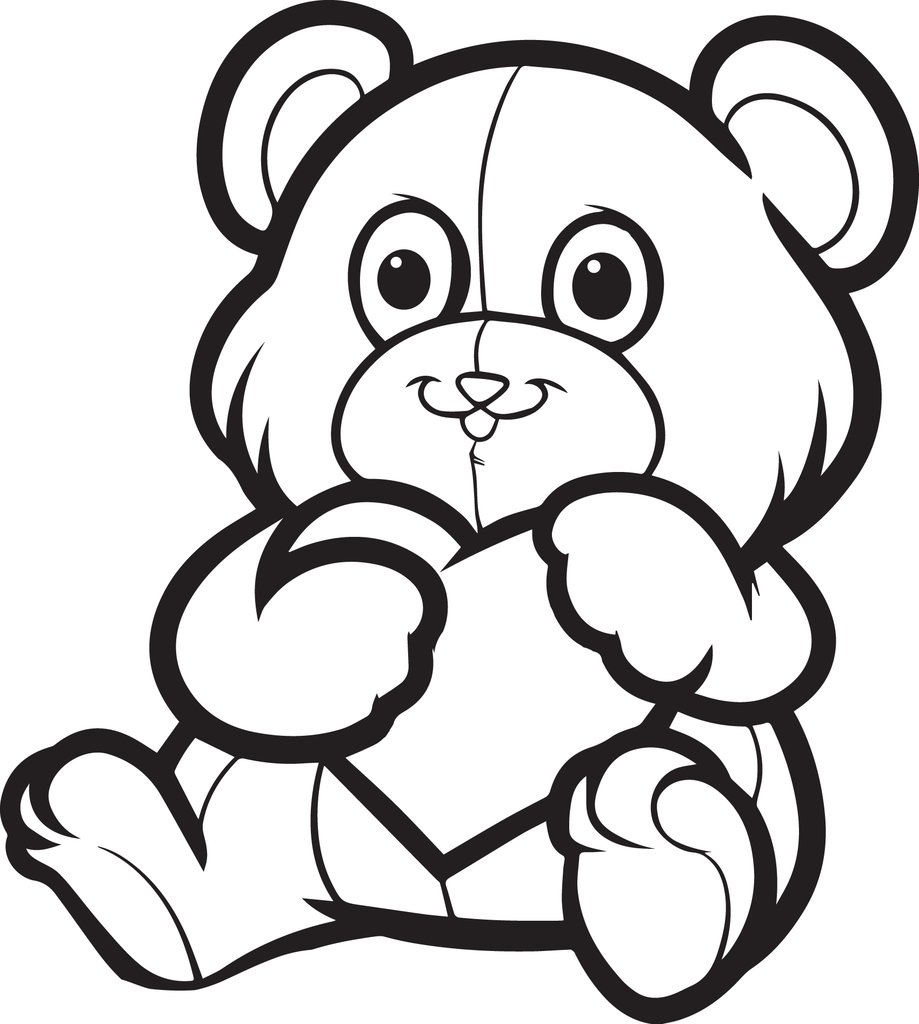 919x1024 Valentine Bear Coloring
