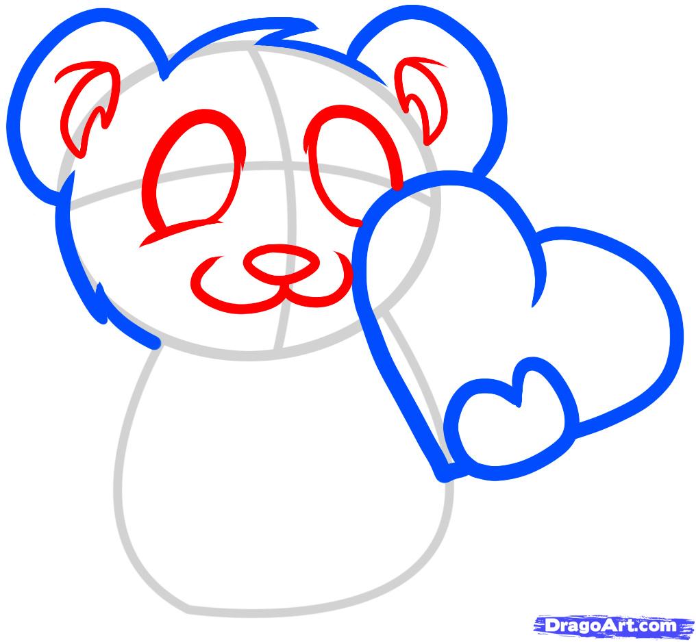 1016x938 How To Draw A Valentines Bear, Valentine Bear, Step