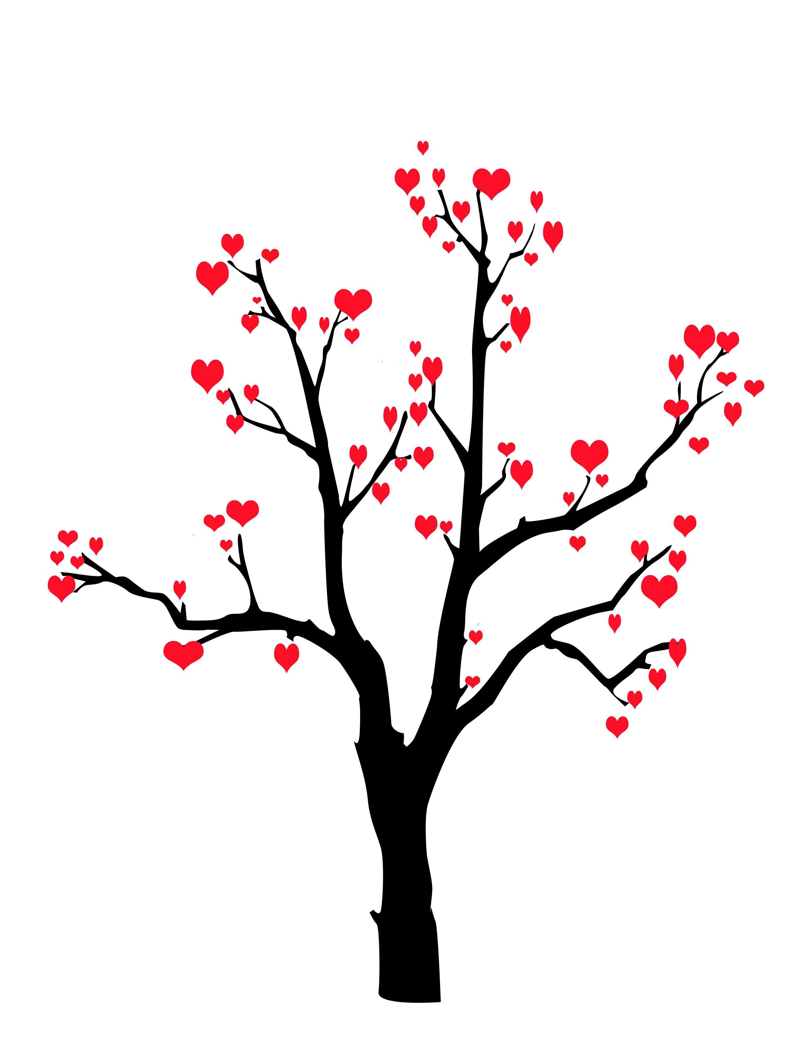 2550x3300 Valentines Card Ideadraw A Tree With Extended Branches Then