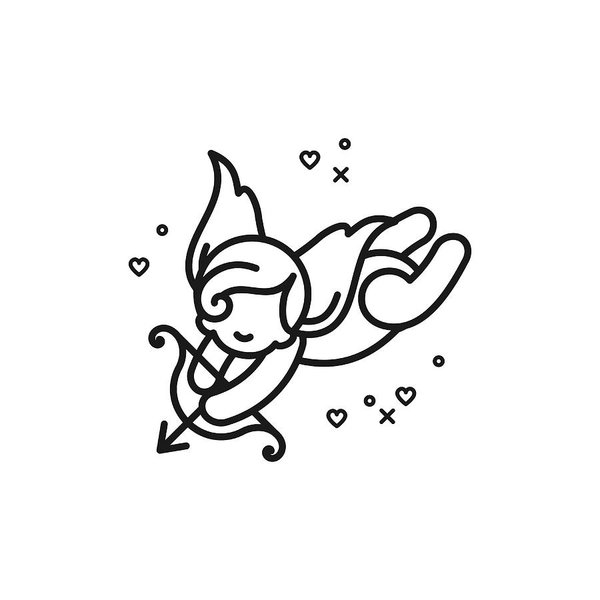 600x600 Cupid Icon, Love Symbol Wedding And Valentines Day Sign, Vector