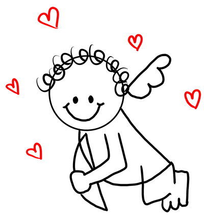 400x425 Step In Drawing Cupid For Valentine's Day