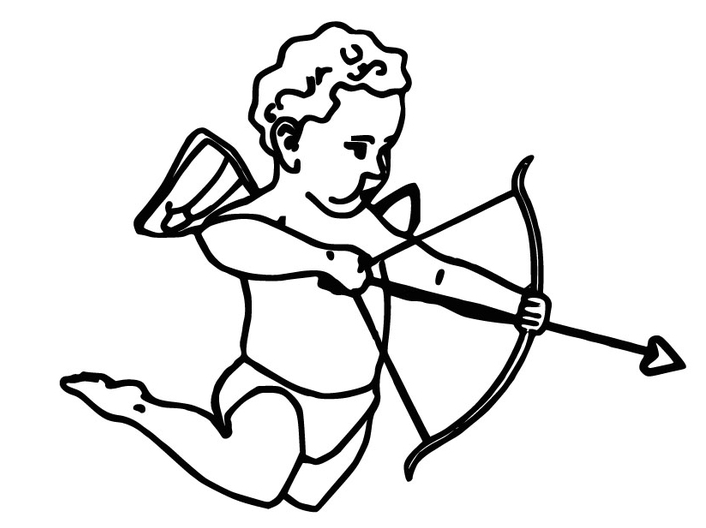 706x528 Valentine Cupid Coloring