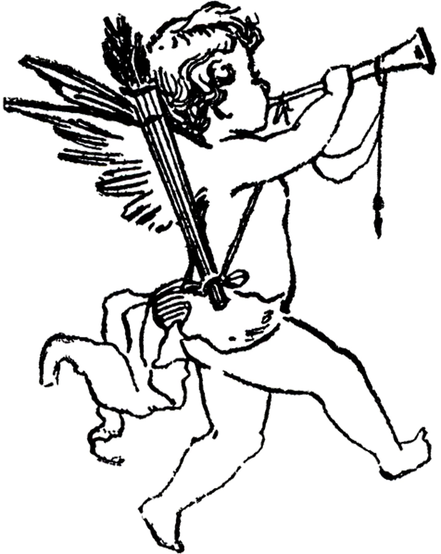 1433x1800 Vintage Cupid Sketch! Black White Graphic Images And Victorian