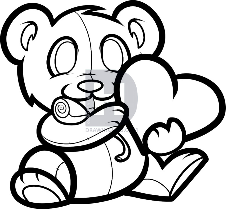 779x720 How To Draw A Valentines Bear, Valentine Bear, Step