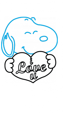215x382 How To Draw Snoopy, Valentines Day, Easy Step