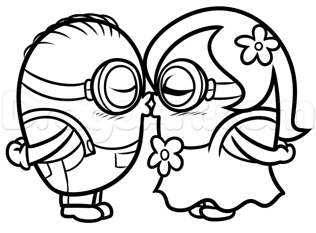 1067x788 How To Draw Valentine Minions, Step