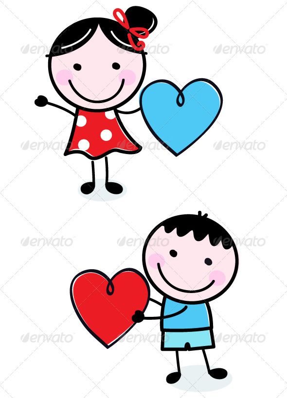 590x819 Cute Stick Kids Holding Hearts For Valentines Day Bella Stick