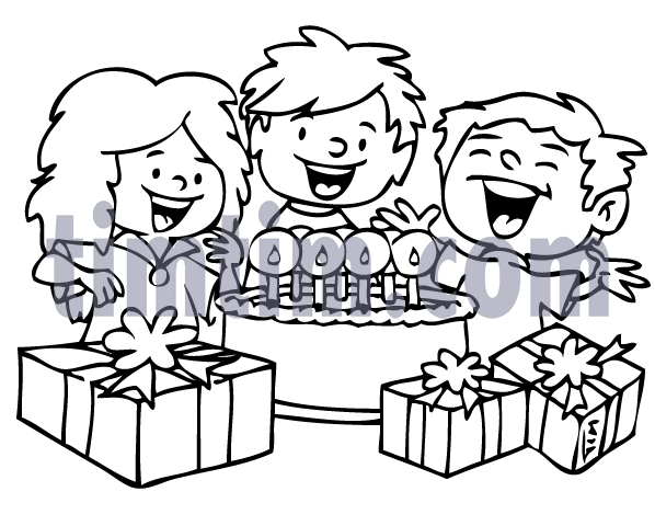 598x480 Free Drawing Of Birthday Cake Kids Bw From The Category Easter