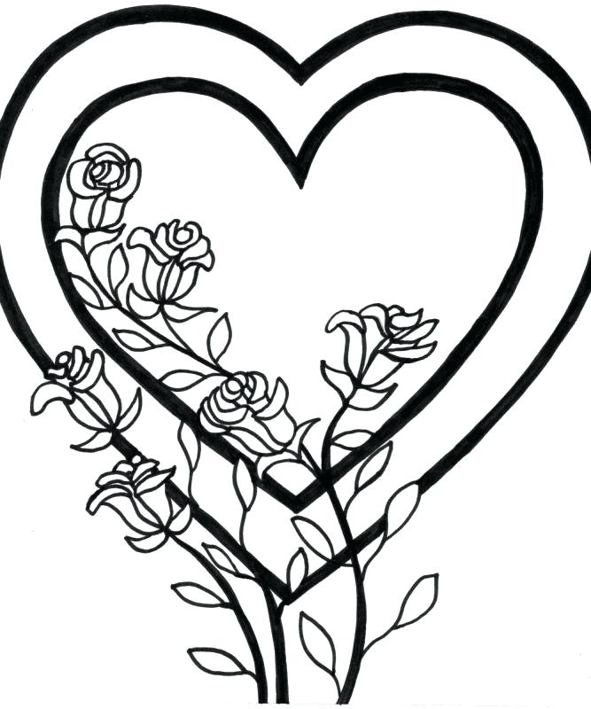 667x800 Hearts Color Pages Free Printable Heart Coloring For Kids To Print
