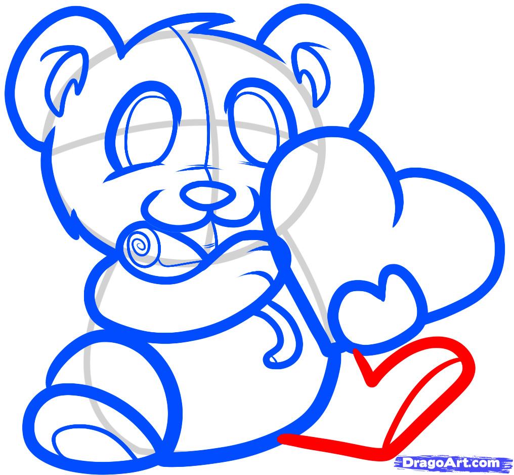 1016x938 How To Draw A Valentines Bear, Valentine Bear, Step