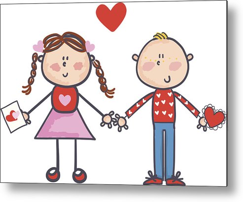 493x411 Valentine's Day Kids Metal Print