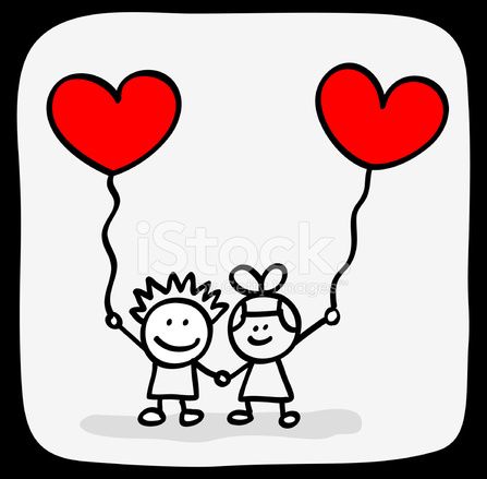 447x439 Valentine's Day Kids Lovers Holding Hands Cartoon Cakes