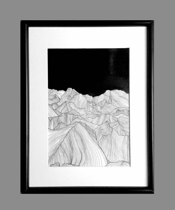 570x684 Black And White Art Art Print Line Drawing Pen And Ink Etsy