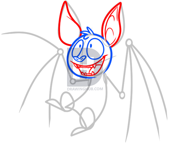 600x500 How To Draw A Vampire Bat, Step