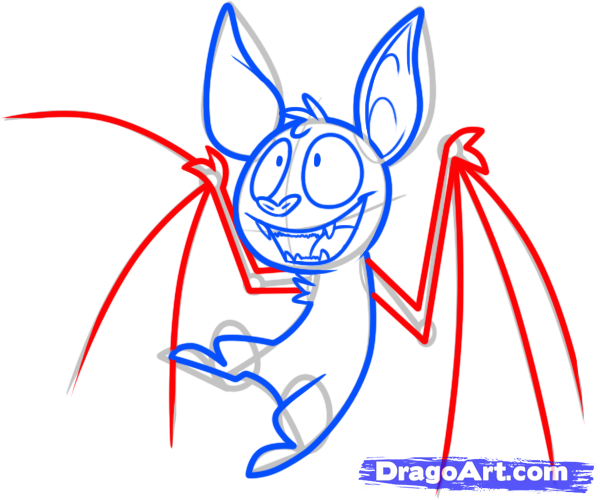 600x500 How To Draw A Vampire Bat, Step