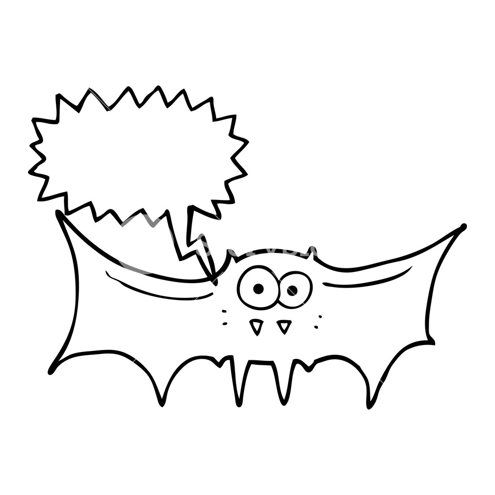 1000x1000 Freehand Drawn Speech Bubble Cartoon Vampire Bat Royalty Free