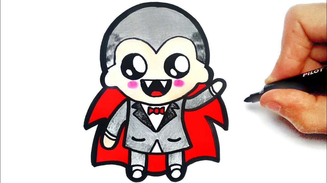 1280x720 How To Draw A Cute Vampire Dracula Halloween