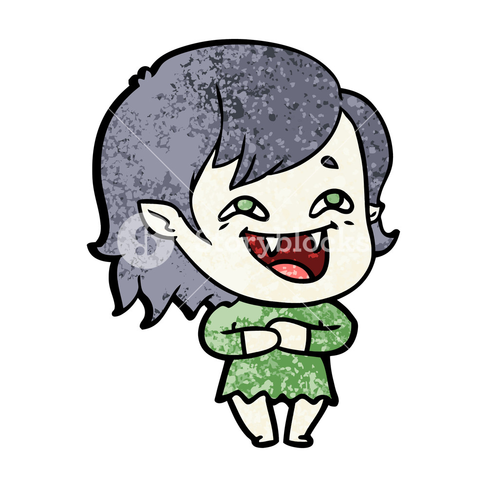 1000x1000 Cartoon Laughing Vampire Girl Royalty Free Stock Image
