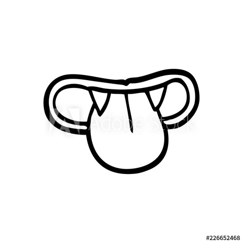 500x500 Line Drawing Cartoon Vampire Mouth