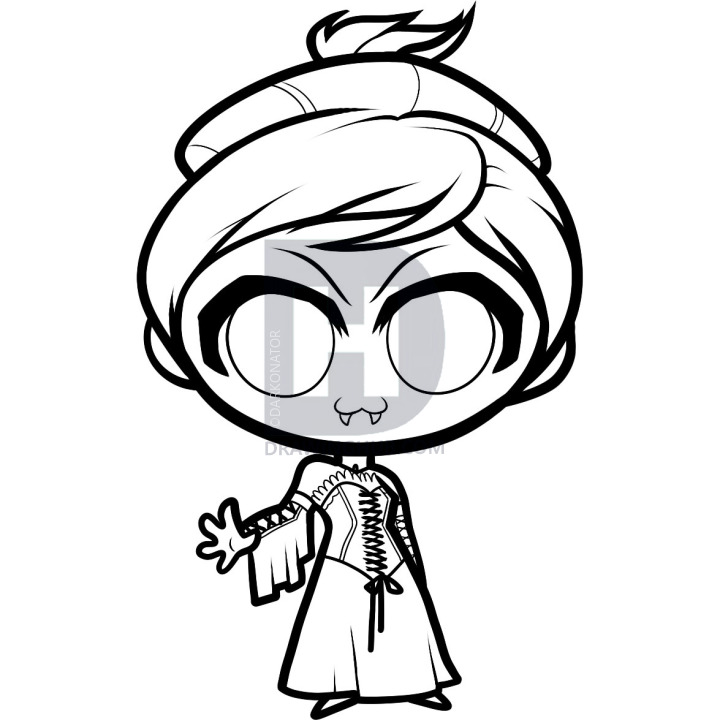 720x720 How To Draw A Halloween Vampire, Halloween Vampire, Step