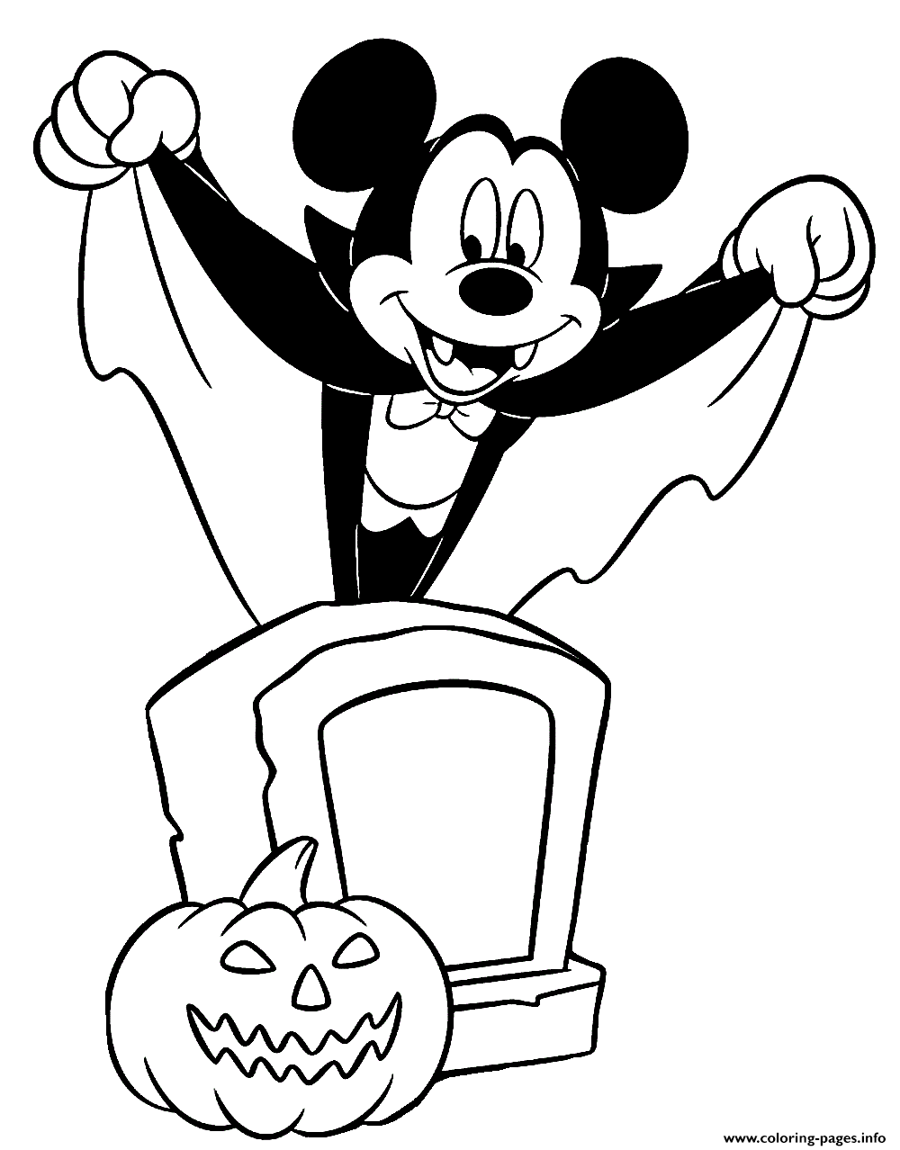1000x1278 Print Mickey Mouse As A Vampire Disney Halloween Coloring Pages