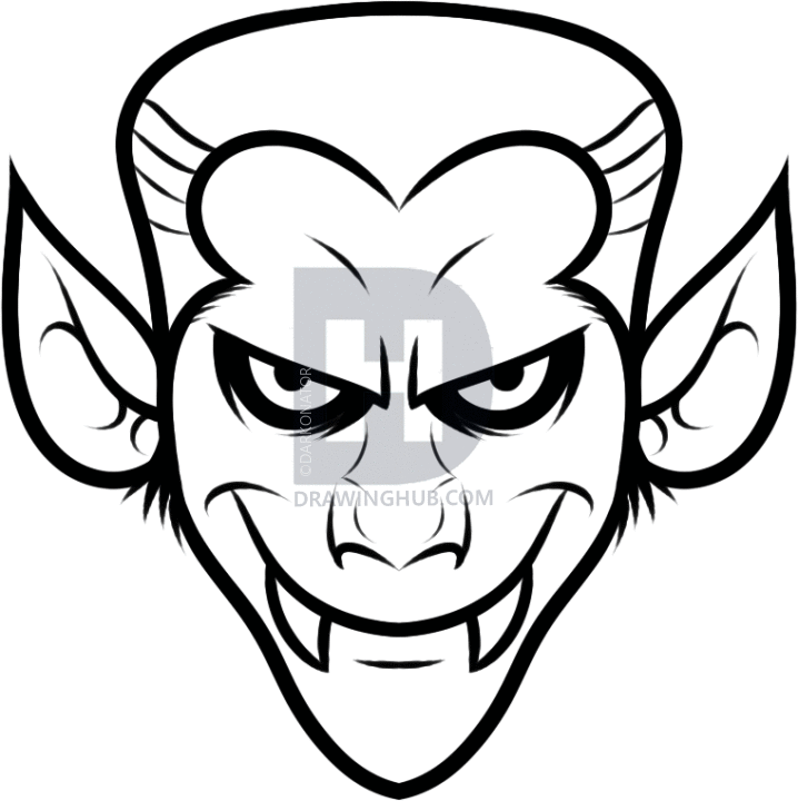 718x720 How To Draw A Vampire Face, Step