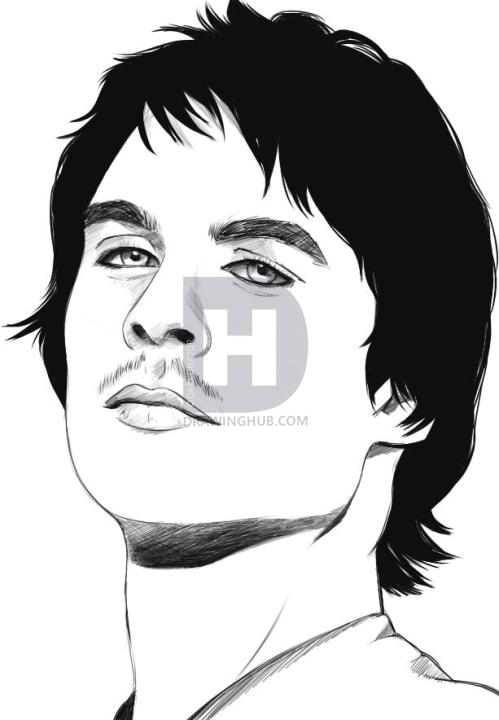 499x720 How To Draw Damon Salvatore, Step