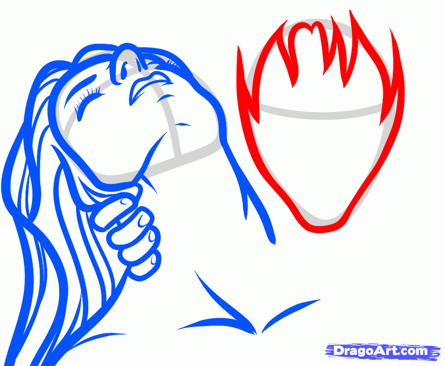 907x746 How To Draw A Vampire Face, Vampire Kiss, Step