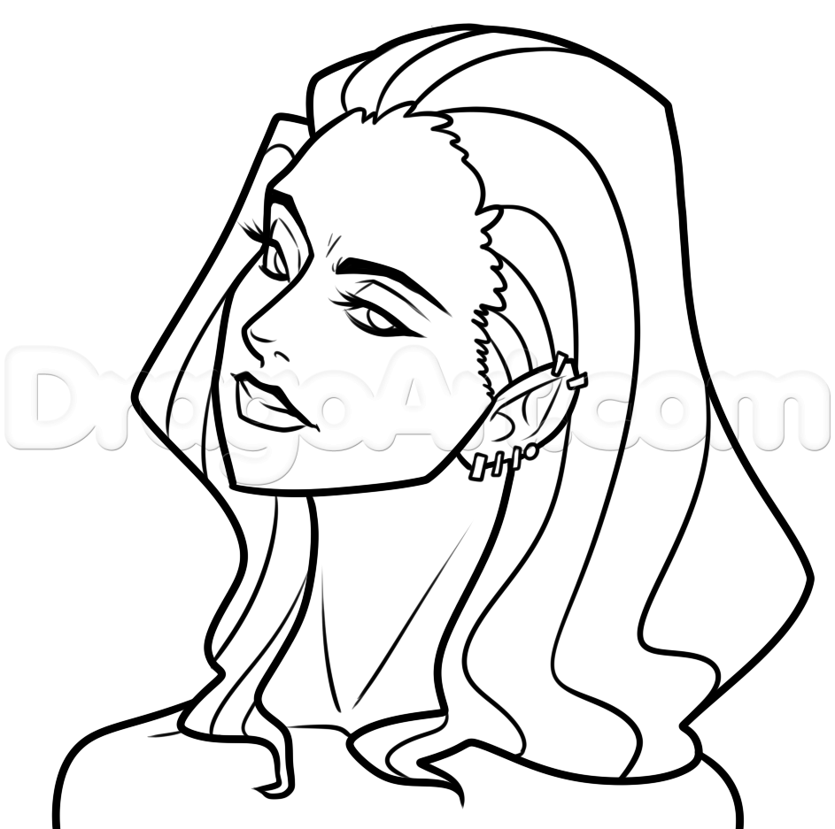 943x937 Drawing A Girl Vampire Face, Step