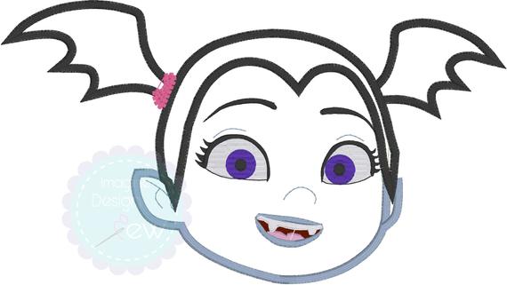 570x321 Vampire Girl Face Machine Embroidery Applique Design Instant Etsy